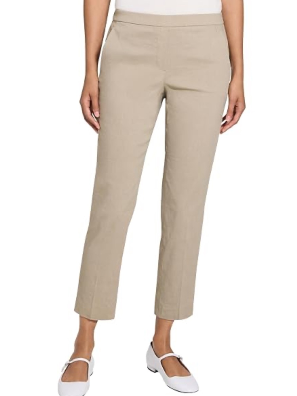 NIC+ZOE Cropped Slim Ankle Pants in Light Taupe